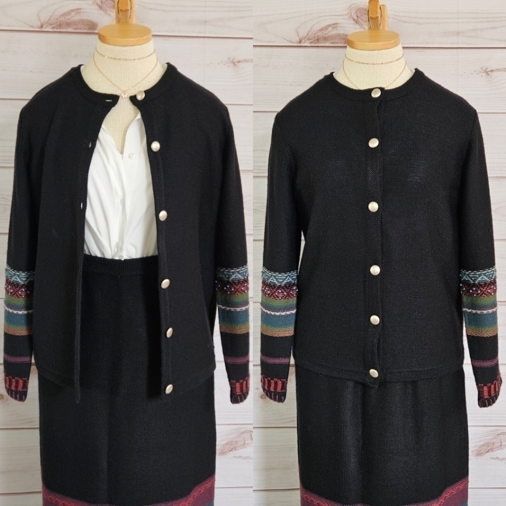 Double D Ranch Black Purple Yoakum Cardigan Size Small